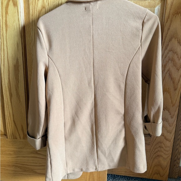 Women’s Open-Front Blazers - White &Camel (Med) - Picture 3 of 8